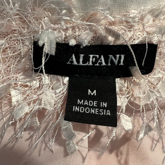 Alfani Silver Peony Pink confetti fringe jacket, Size Medium - Picture 11 of 12